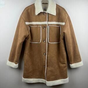 Women's Faux Shearling Coat - Universal Thread Brown M
